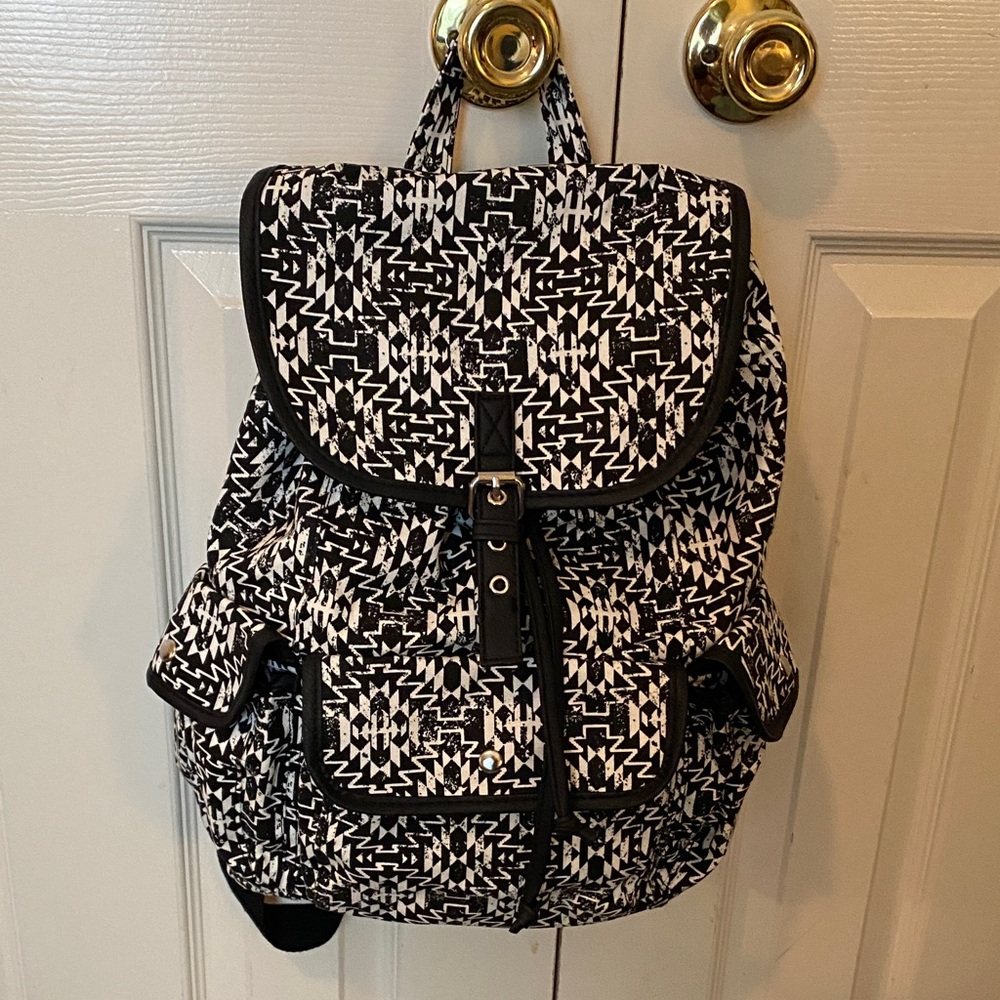 Black and White Patterned Backpack